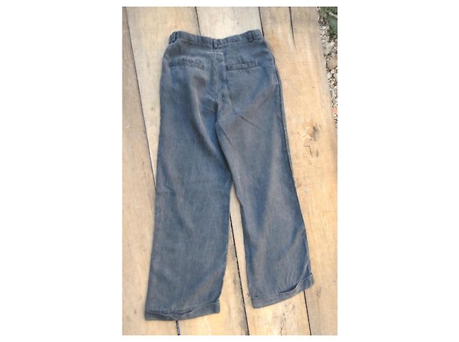 Maison Martin Margiela MM6 Maison Margiela Calças Largas Cinzentas em Algodão Cinza - vista 8
