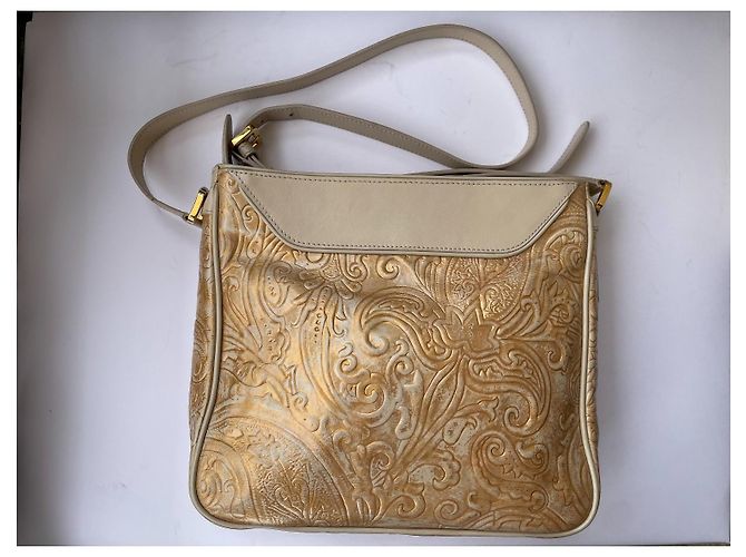 Etro Borsa a tracolla in pelle goffrata Paisley Beige D'oro - vista 2