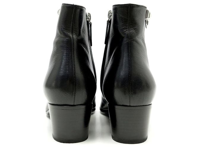 Hermès SCARPE HERMES STIVALETTI SIXTINE H182180Z 40 MEDOR PELLE NERA ANKLE BOOTS - vista 5