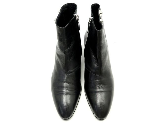 Hermès SCARPE HERMES STIVALETTI SIXTINE H182180Z 40 MEDOR PELLE NERA ANKLE BOOTS - vista 8