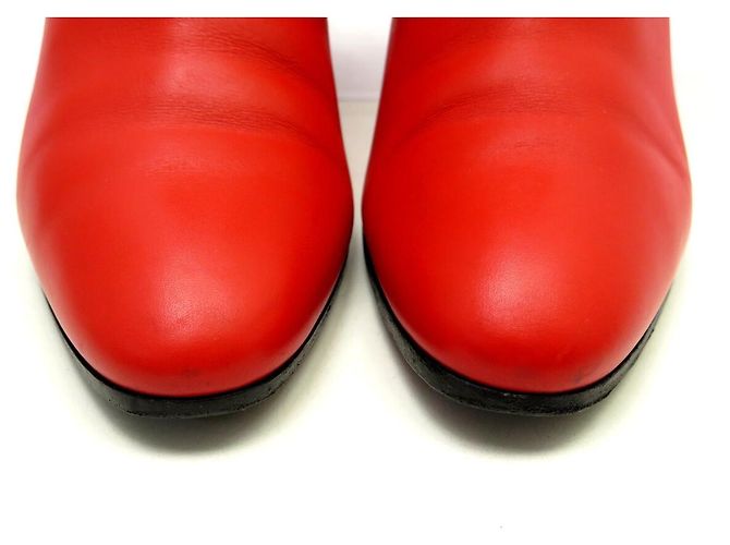 Hermès BOTINES HERMES SAINT GERMAIN HEBILLA KELLY H182102Z 38 EN CUERO ROJO BOOTS - vista 4