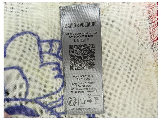NUOVA SCARPA LUNGA ZADIG & VOLTAIRE MAXI DELTA HUMBERTO OWSC00467100 SCARF Multicolore - vista 8