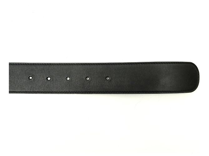 GUCCI DOUBLE G SPITZEN-GÜRTEL 524105 T90 SCHWARZES LEDER BELT - Ansicht 8