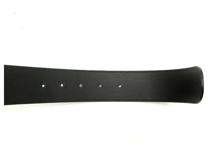 GUCCI DOUBLE G SPITZEN-GÜRTEL 524105 T90 SCHWARZES LEDER BELT - Ansicht 9