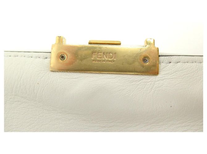 FENDI PSIDE DOWN FF LEATHER HANDBAG 8BT305 SHOULDER STRAP OR BELT Grey - view 13