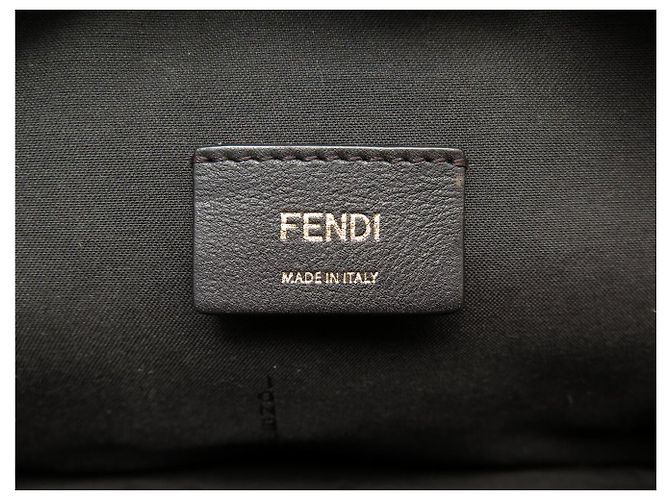 FENDI PSIDE DOWN FF LEATHER HANDBAG 8BT305 SHOULDER STRAP OR BELT Grey - view 15