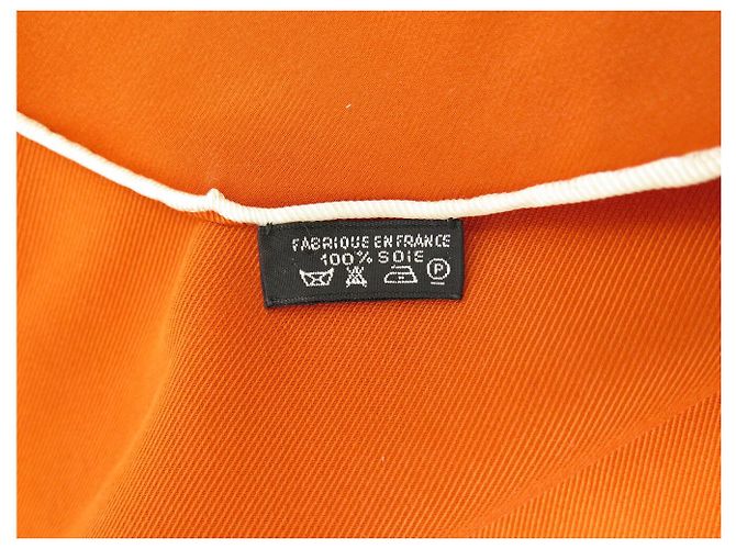 Hermès HERMES LOSANGE MINI SILK SCARF PLAIN ORANGE PATTERN 100X45 CM SILK SCARF - view 10