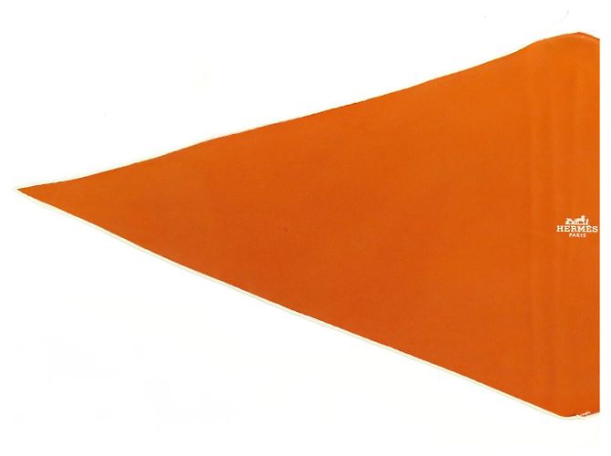 Hermès HERMES LOSANGE MINI SILK SCARF PLAIN ORANGE PATTERN 100X45 CM SILK SCARF - view 2