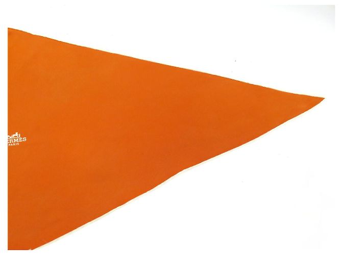 Hermès HERMES LOSANGE MINI SILK SCARF PLAIN ORANGE PATTERN 100X45 CM SILK SCARF - view 3