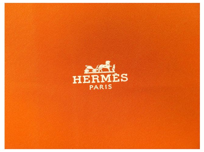 Hermès HERMES LOSANGE MINI SILK SCARF PLAIN ORANGE PATTERN 100X45 CM SILK SCARF - view 4