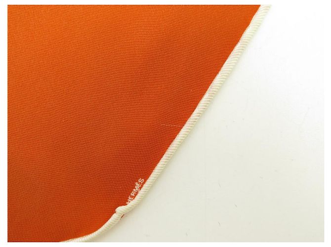 Hermès HERMES LOSANGE MINI SILK SCARF PLAIN ORANGE PATTERN 100X45 CM SILK SCARF - view 6