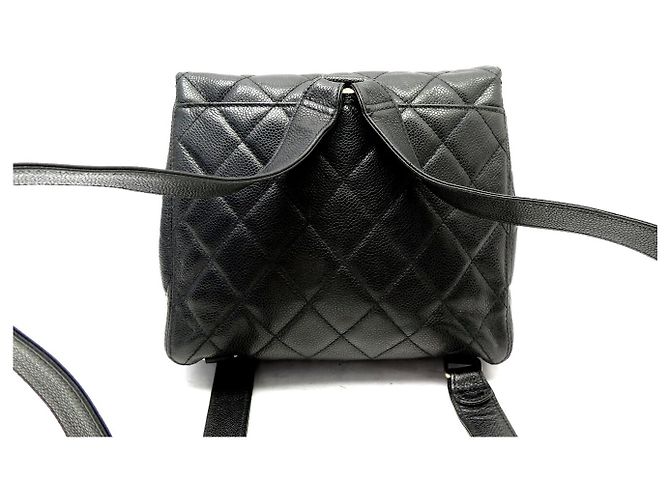 ZAINO VINTAGE CHANEL CHIUSURA TIMELESS LOGO CC PELLE CAVIAR Nero - vista 2