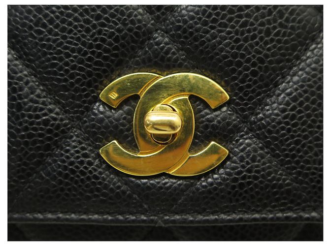 ZAINO VINTAGE CHANEL CHIUSURA TIMELESS LOGO CC PELLE CAVIAR Nero - vista 5