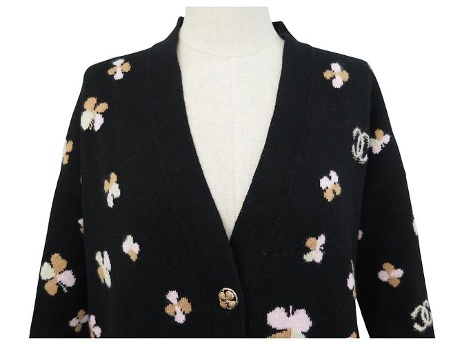 CHANEL CARDIGAN KLEEE P77000 M 38 SCHWARZE CASHMERE JACKE - Ansicht 2