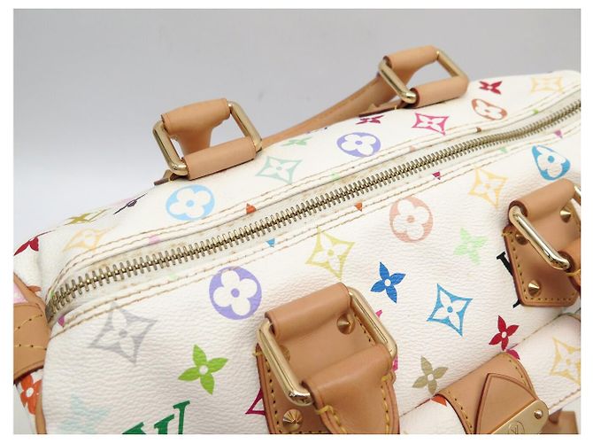 LOUIS VUITTON SPEEDY 30 M92643 HANDTASCHE TOILE MONOGRAM MURAKAMI 2007 Weiß - Ansicht 10
