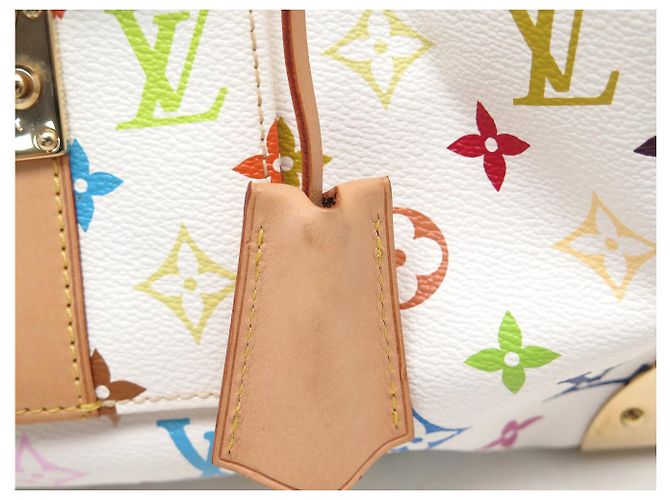 LOUIS VUITTON SPEEDY 30 M92643 HANDTASCHE TOILE MONOGRAM MURAKAMI 2007 Weiß - Ansicht 17