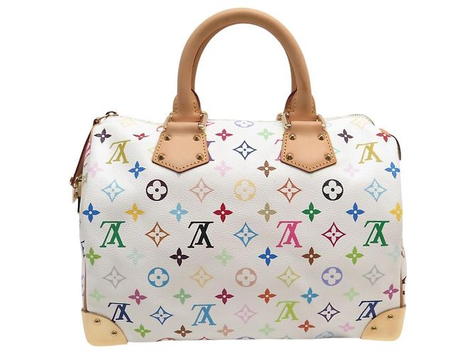 LOUIS VUITTON SPEEDY 30 M92643 HANDTASCHE TOILE MONOGRAM MURAKAMI 2007 Weiß - Ansicht 2