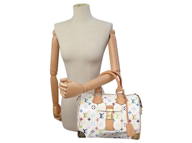 LOUIS VUITTON SPEEDY 30 M92643 HANDTASCHE TOILE MONOGRAM MURAKAMI 2007 Weiß - Ansicht 5