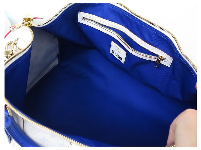 NEUE LOUIS VUITTON X NBA KEEPALL 55 BANDOULIERE M45586 HANDREISETASCHE Grau - Ansicht 14