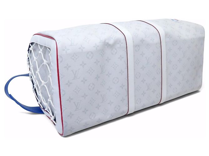 NEUE LOUIS VUITTON X NBA KEEPALL 55 BANDOULIERE M45586 HANDREISETASCHE Grau - Ansicht 4
