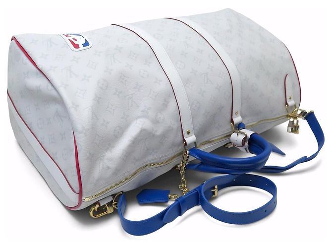 NEUE LOUIS VUITTON X NBA KEEPALL 55 BANDOULIERE M45586 HANDREISETASCHE Grau - Ansicht 5