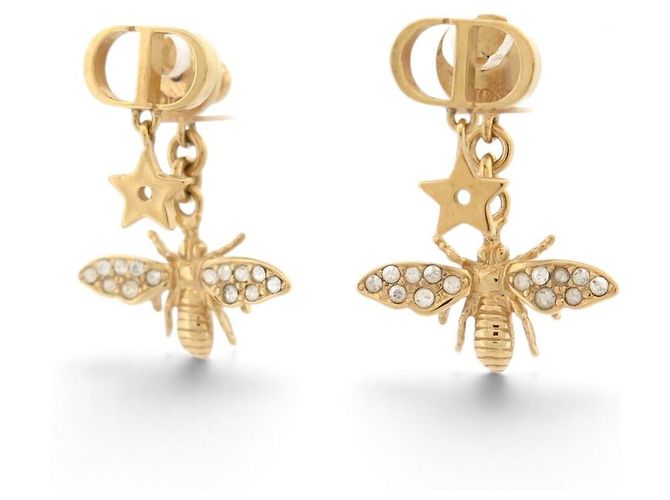 Abeille NEUE DIOR HÄNGENDE OHRRINGE CD LOGO STERN BIENE GOLD OHRRINGE Golden - Ansicht 2