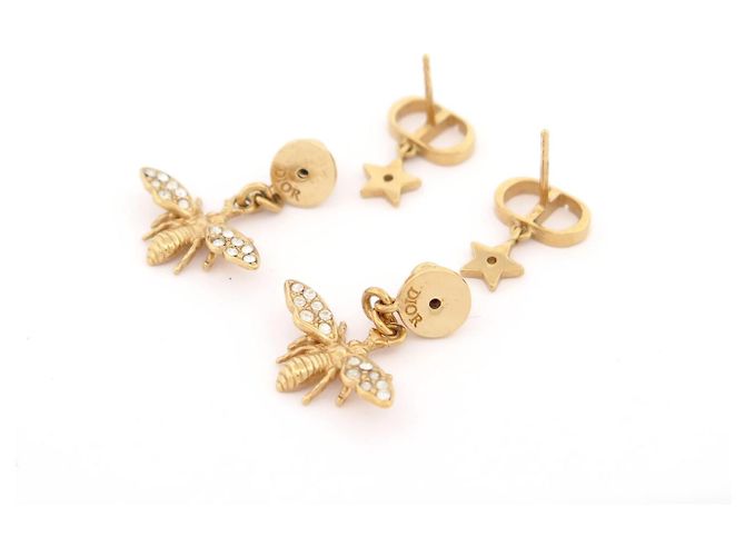 Abeille NEUE DIOR HÄNGENDE OHRRINGE CD LOGO STERN BIENE GOLD OHRRINGE Golden - Ansicht 4