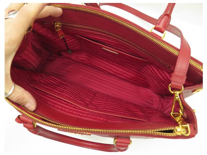 NUOVA BORSA A MANO PRADA GALLERIA GM BN2274 PELLE SAFFIANO ROSSA TRACOLLA Rosso - vista 10