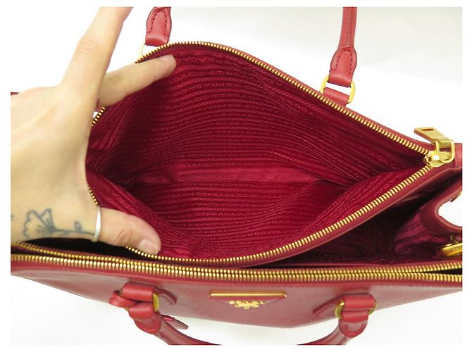 NUOVA BORSA A MANO PRADA GALLERIA GM BN2274 PELLE SAFFIANO ROSSA TRACOLLA Rosso - vista 11