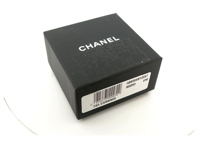 NUEVOS PENDIENTES CHANEL ABB356 DE BOTÓN LOGO CC STRASS + CAJA EARRINGS Negro - vista 10