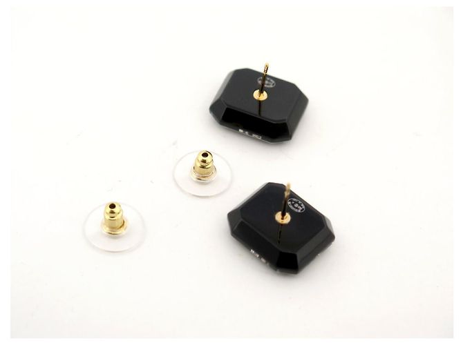 NUEVOS PENDIENTES CHANEL ABB356 DE BOTÓN LOGO CC STRASS + CAJA EARRINGS Negro - vista 5