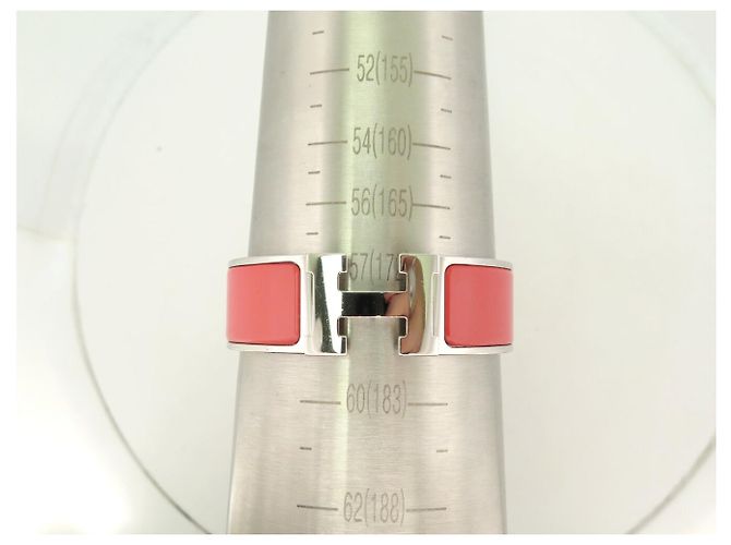 Hermès BRACCIALE HERMES CLIC CLAC H LARGE T17.5 GM IN SMALTO ROSSO CORALLO PALLADIO - vista 11