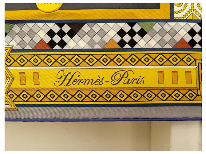 Hermès HERMES COLLIERS DE CHIENS JAMIN SEIDENTUCH CARRE 90 CM + BOX Mehrfarben - Ansicht 6