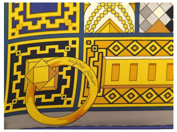 Hermès HERMES COLLIERS DE CHIENS JAMIN SEIDENTUCH CARRE 90 CM + BOX Mehrfarben - Ansicht 7