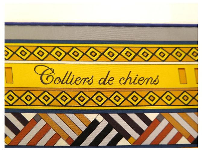 Hermès HERMES COLLIERS DE CHIENS JAMIN SEIDENTUCH CARRE 90 CM + BOX Mehrfarben - Ansicht 8