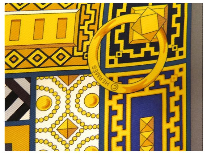 Hermès HERMES COLLIERS DE CHIENS JAMIN SEIDENTUCH CARRE 90 CM + BOX Mehrfarben - Ansicht 9