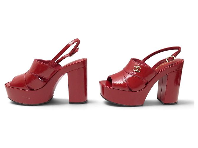 NEU CHANEL SCHUHE ROTES LACKLEDER ABSATZSANDALEN 38.5 BOX SHOE - Ansicht 2