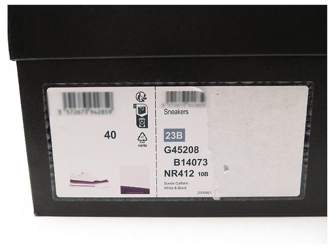 NEUE CHANEL SNEAKERS G45208 LOW TOP LOGO CC WEIß & SCHWARZ WILDLEDER 40 SNEAKERS - Ansicht 19