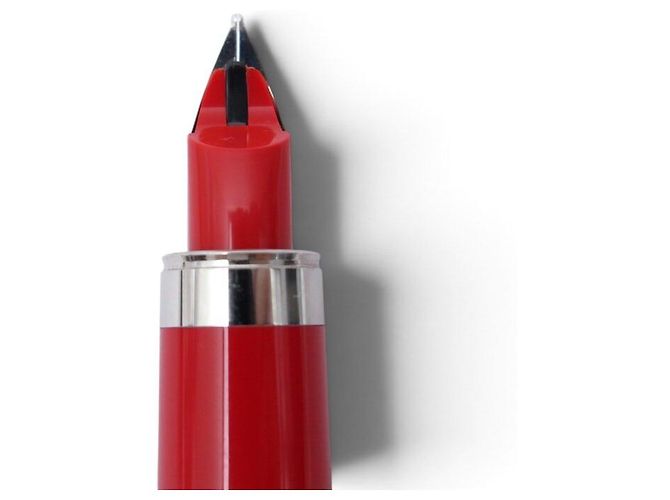 PENNA STILO MONTBLANC M RED SIGNATURE 11362 ACCIAIO SPAZZOLATO NUOVA Argento - vista 3