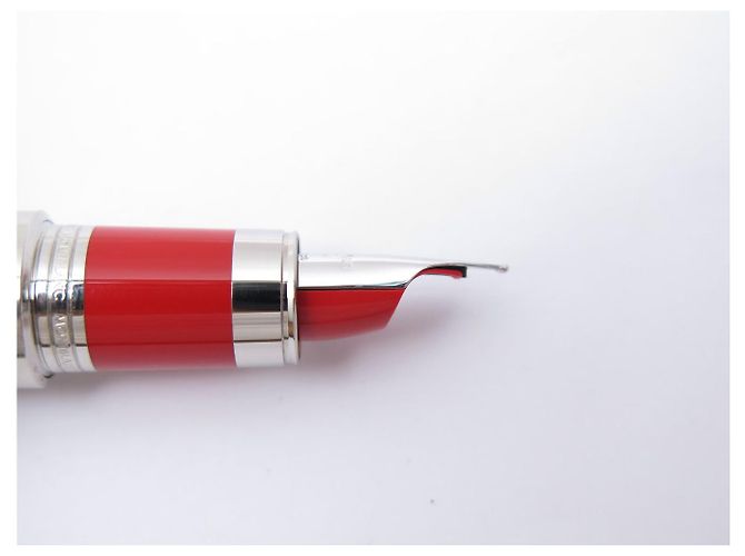 PENNA STILO MONTBLANC M RED SIGNATURE 11362 ACCIAIO SPAZZOLATO NUOVA Argento - vista 4