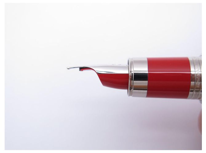 PENNA STILO MONTBLANC M RED SIGNATURE 11362 ACCIAIO SPAZZOLATO NUOVA Argento - vista 5