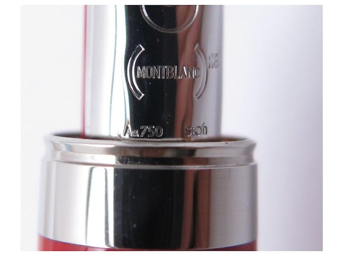 PENNA STILO MONTBLANC M RED SIGNATURE 11362 ACCIAIO SPAZZOLATO NUOVA Argento - vista 8
