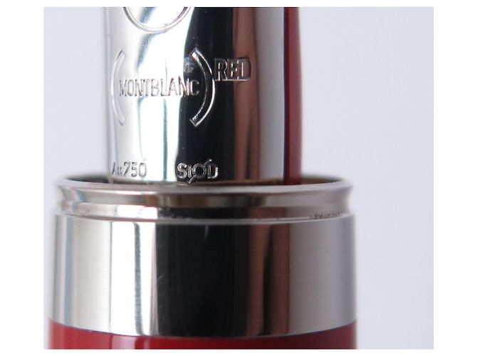 PENNA STILO MONTBLANC M RED SIGNATURE 11362 ACCIAIO SPAZZOLATO NUOVA Argento - vista 9