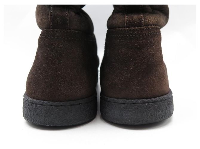 CHANEL CC LOGO SHEARLING BOOTS AUS UMGEKEHRTEM SCHAFLEDER 39 Braun - Ansicht 10