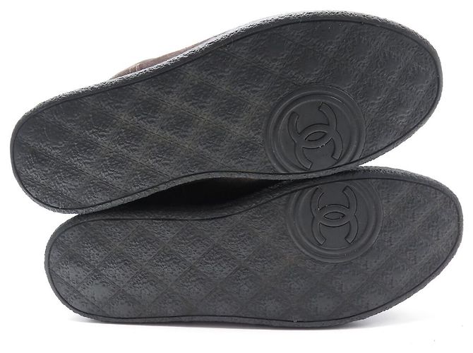 CHANEL CC LOGO SHEARLING BOOTS AUS UMGEKEHRTEM SCHAFLEDER 39 Braun - Ansicht 5
