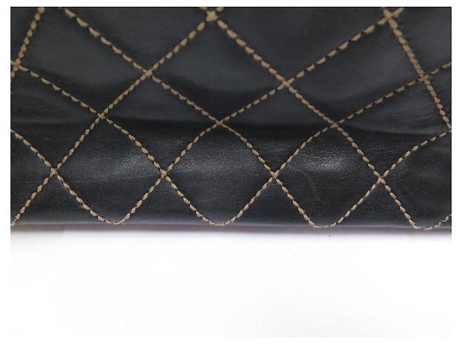 CHANEL WILD STICHING STEPPENLEDER SCHULTERTASCHE SCHWARZ - Ansicht 17