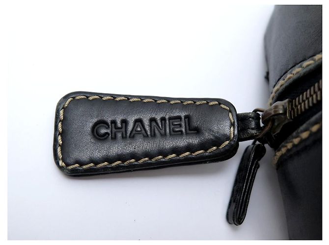 CHANEL WILD STICHING STEPPENLEDER SCHULTERTASCHE SCHWARZ - Ansicht 3