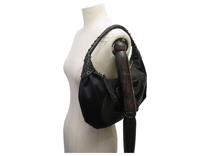 BORSA A MANO FENDI SPY HOBO 8BR545 PELLE RASO NERO BORSA A TRACCOLLA - vista 5