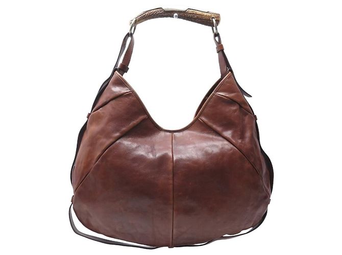 BORSA YVES SAINT LAURENT MOMBASA PELLE MARRONE CORNO TOM FORD - vista 2