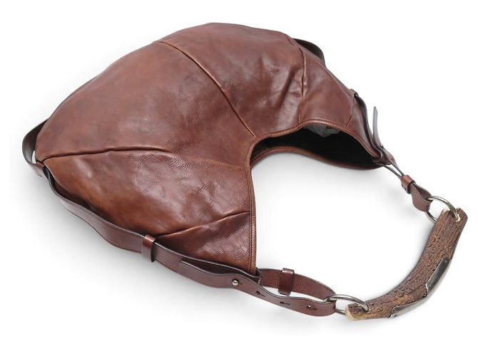 BORSA YVES SAINT LAURENT MOMBASA PELLE MARRONE CORNO TOM FORD - vista 3